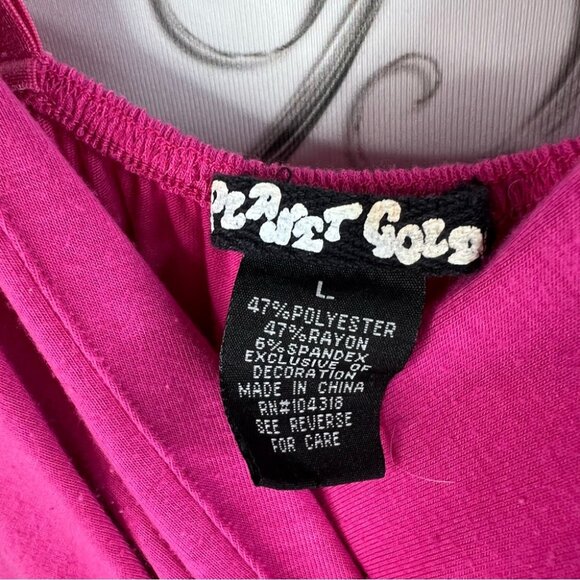 Planet Gold maxi dress long tank style sleeveless Vibrant Pink Maxi Dress - Picture 8 of 11